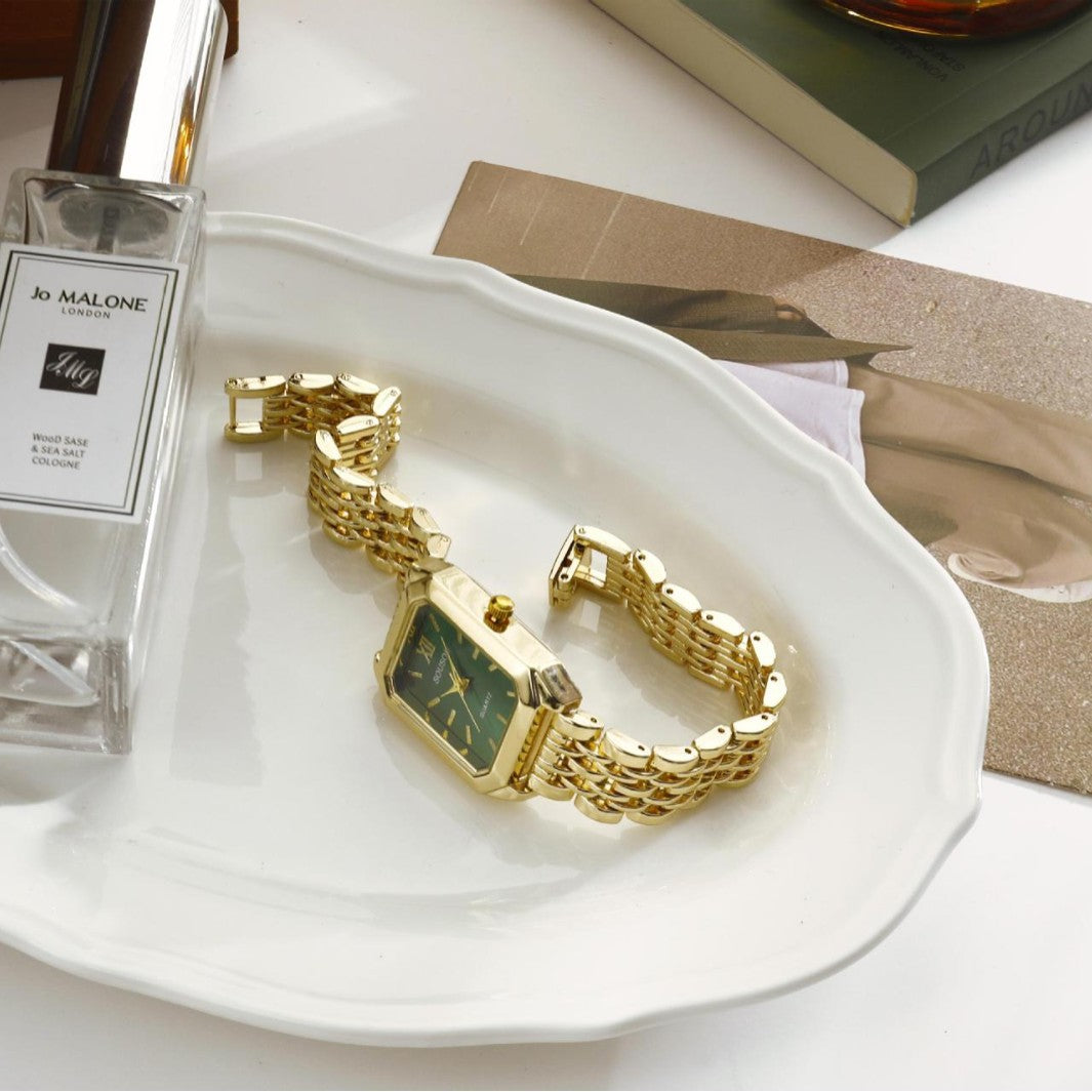 Women's Quartz Watch With Stainless Steel Strap And Jewelry Buckle, Featuring Ordinary Glass Mirror And Pointer Display