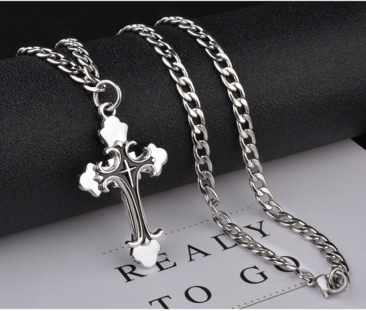 Cross Necklace For Unisex Featuring Electroplated Titanium Steel Material