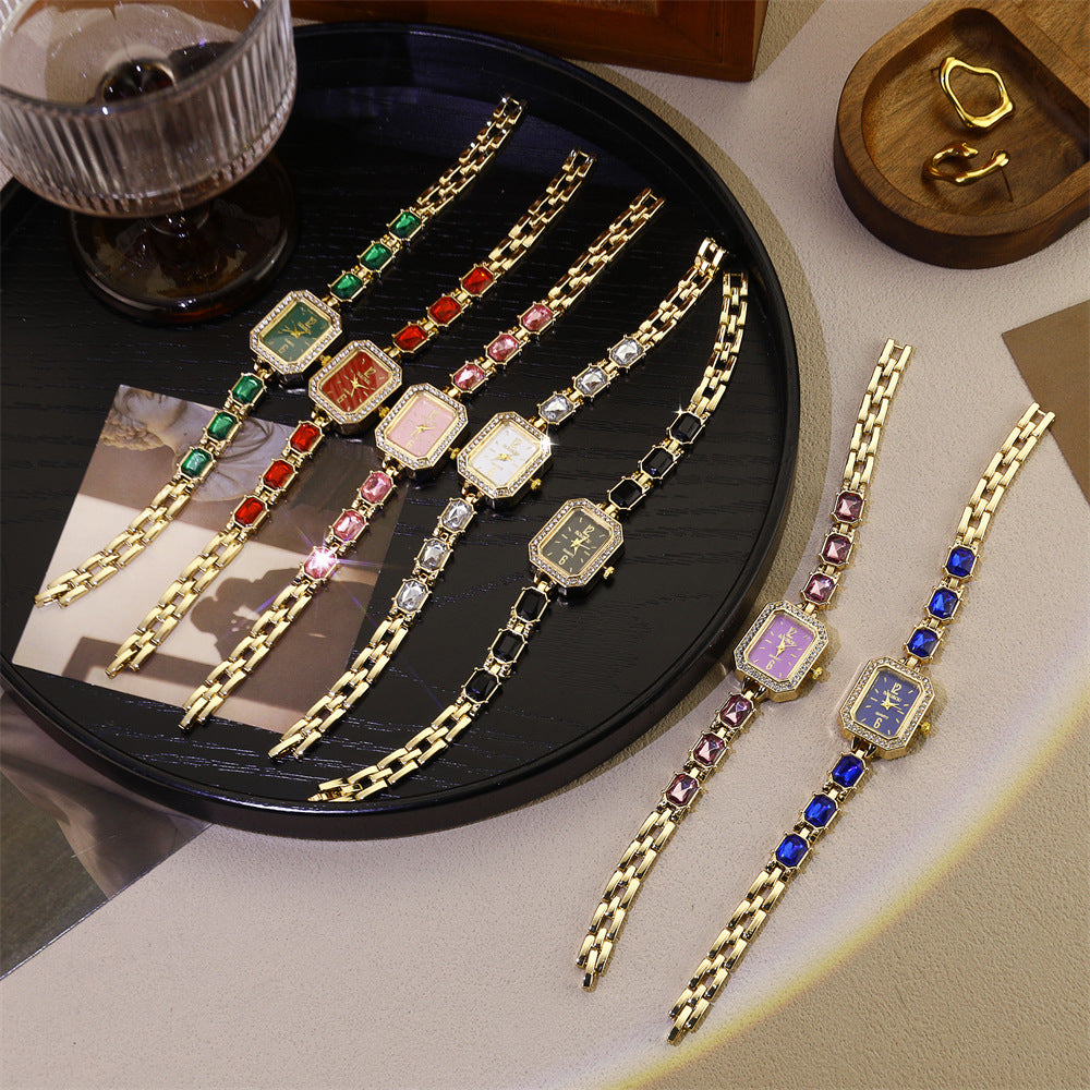 Women's Quartz Watch With Stainless Steel Strap And Jewelry Buckle, Featuring Ordinary Glass Mirror And Pointer Display