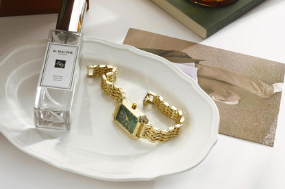 Women's Quartz Watch With Stainless Steel Strap And Jewelry Buckle, Featuring Ordinary Glass Mirror And Pointer Display