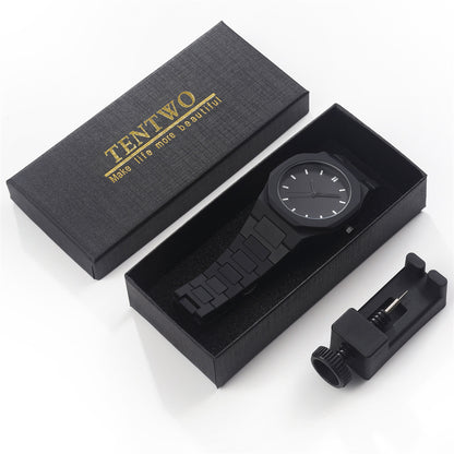 Unisex Quartz Watch With Plastic Strap And Butterfly Double Snap Buckle Featuring Ordinary Glass Mirror And Pointer Display