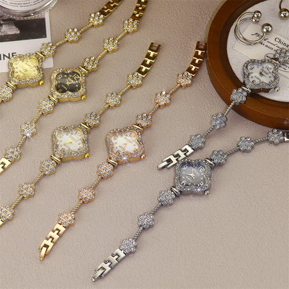 Quartz Watch For Women With Stainless Steel Strap And Jewelry Buckle, Featuring Ordinary Glass Mirror And Pointer Display