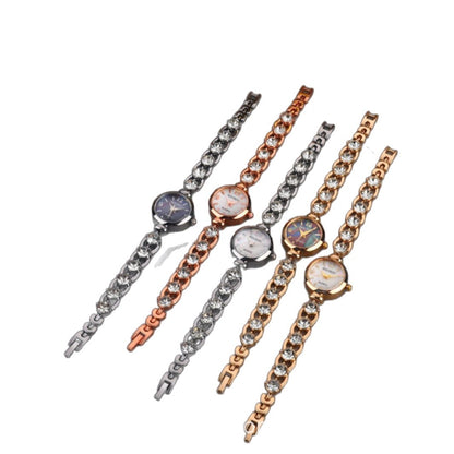 Women's Quartz Watch With Stainless Steel Strap And Buckle, Featuring Tempered Glass Mirror And Pointer Display