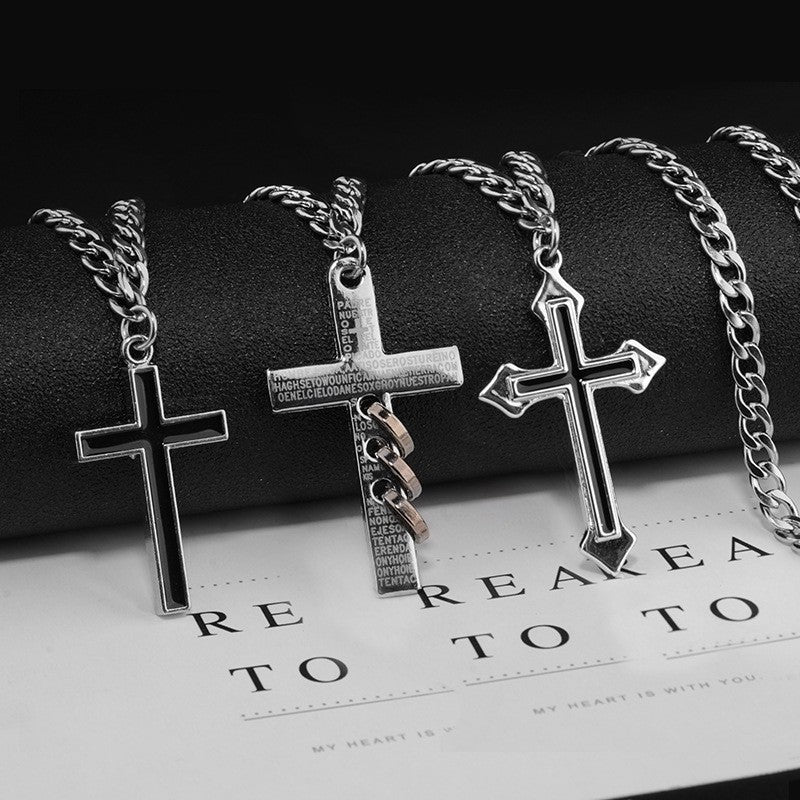 Cross Necklace For Unisex Featuring Electroplated Titanium Steel Material