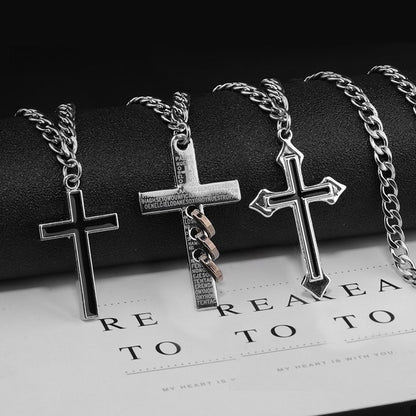 Cross Necklace For Unisex Featuring Electroplated Titanium Steel Material