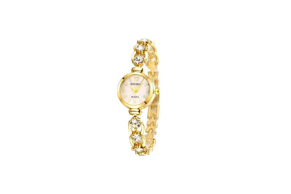 Women's Quartz Watch With Stainless Steel Strap And Buckle, Featuring Tempered Glass Mirror And Pointer Display