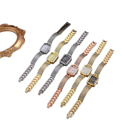 Women's Square Dial Quartz Watch With Tempered Glass, Stainless Steel Strap And Buckle Closure Featuring Pointer Display