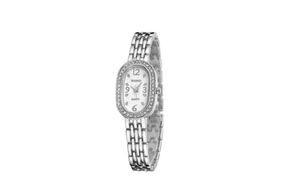 Women's Quartz Watch With Stainless Steel Strap And Buckle, Featuring Tempered Glass Mirror And Pointer Display
