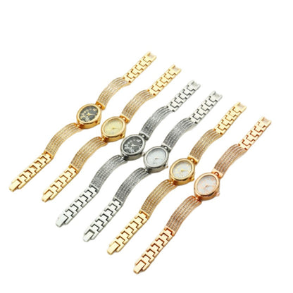Women's Quartz Watch With Stainless Steel Strap And Buckle, Featuring Tempered Glass Mirror And Pointer+Number Display