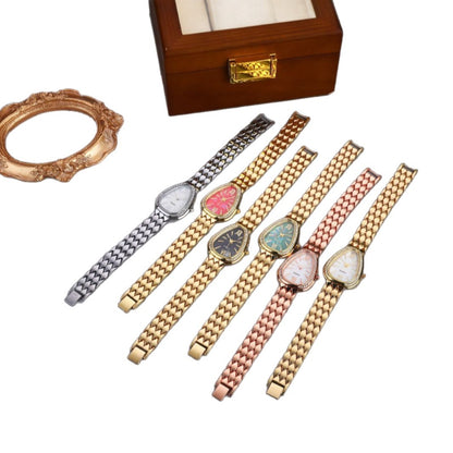 Women's Quartz Watch With Stainless Steel Strap And Buckle, Featuring Tempered Glass Mirror And Pointer Display
