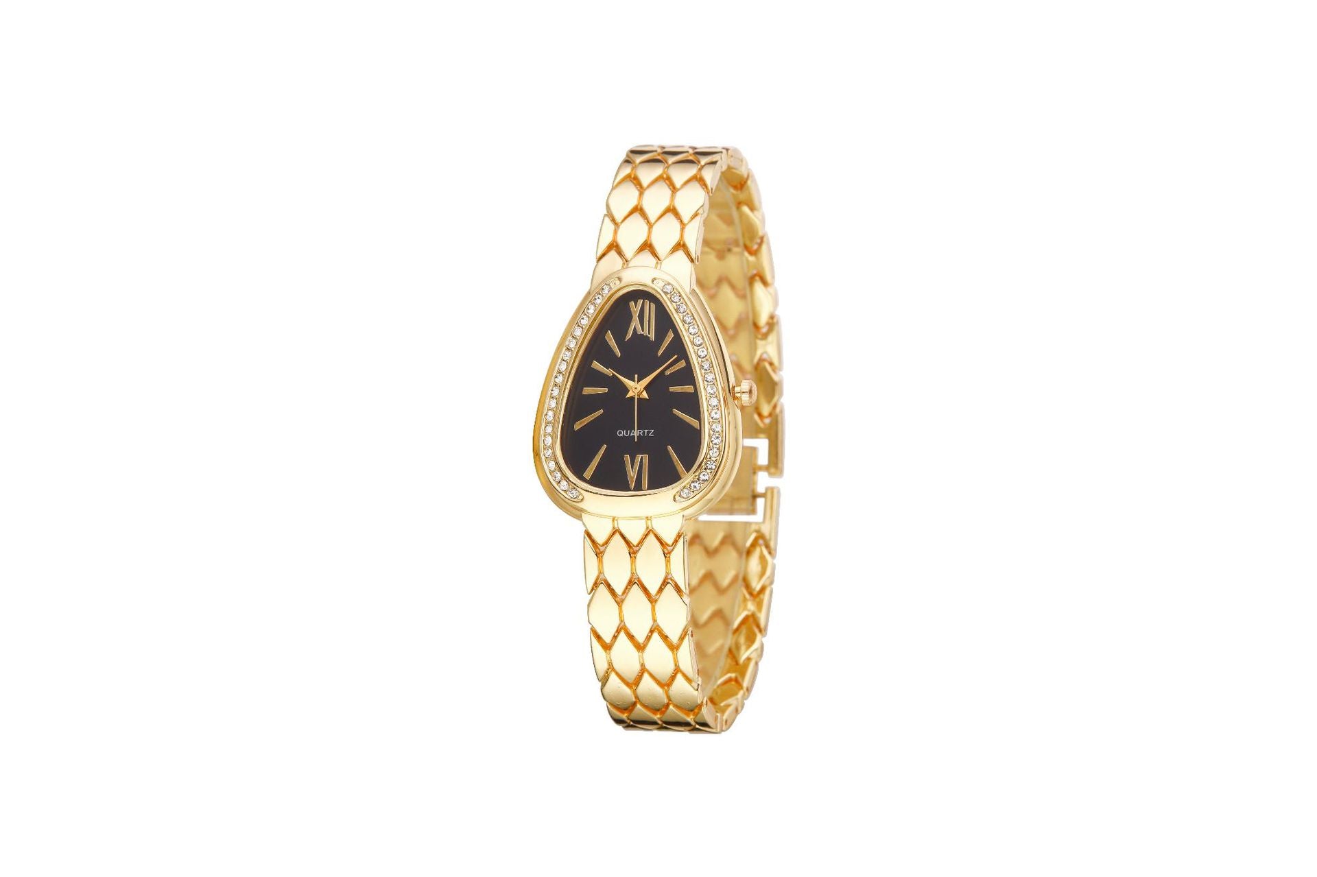 Women's Quartz Watch With Stainless Steel Strap And Buckle, Featuring Tempered Glass Mirror And Pointer Display