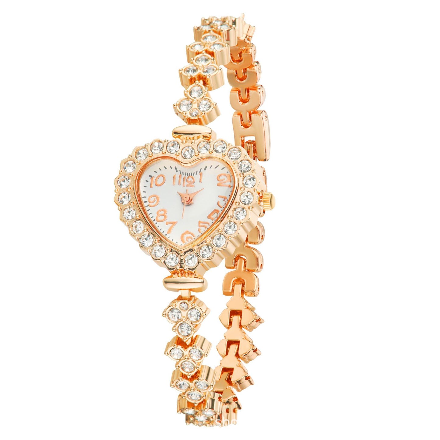 Women's Quartz Watch With Stainless Steel Strap, Tempered Glass Mirror, Pointer Display, And Buckle Style Closure