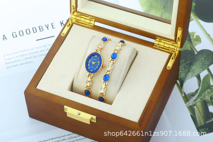 Women's Quartz Watch With Stainless Steel Strap And Buckle, Featuring Tempered Glass Mirror And Pointer+Number Display