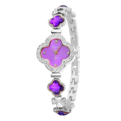 Women's Quartz Watch With Stainless Steel Strap And Buckle, Featuring Tempered Glass Mirror And Pointer Display