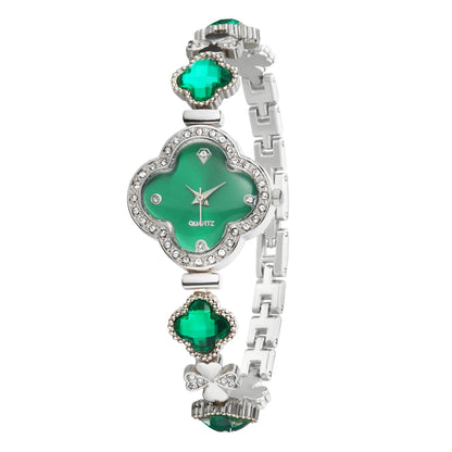 Women's Quartz Watch With Stainless Steel Strap And Buckle, Featuring Tempered Glass Mirror And Pointer Display