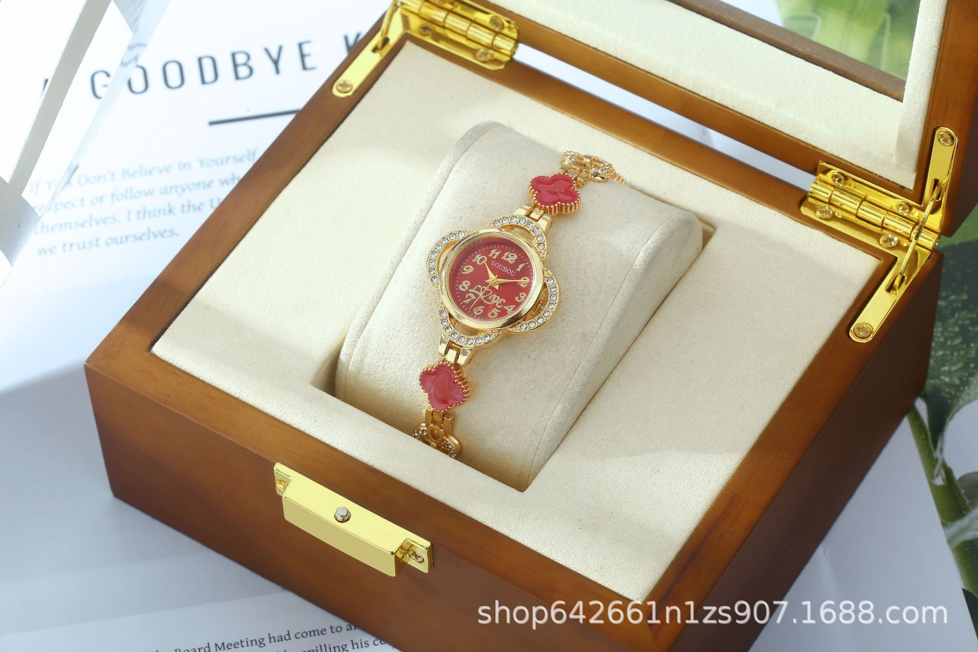 Women's Quartz Watch With Stainless Steel Strap And Buckle, Featuring Tempered Glass Mirror And Pointer+Number Display