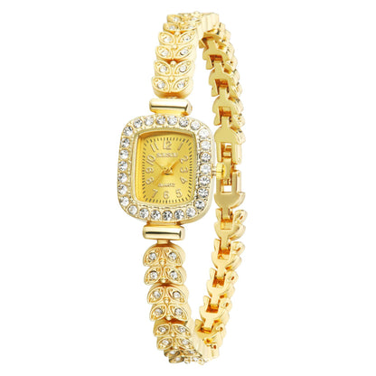 Women’s Quartz Watch With Stainless Steel Strap And Buckle, Featuring Tempered Glass Mirror And Pointer+Number Display