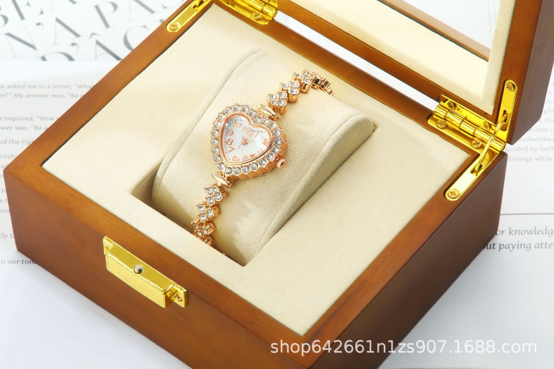 Women's Quartz Watch With Stainless Steel Strap, Tempered Glass Mirror, Pointer Display, And Buckle Style Closure