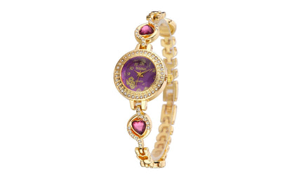 Women's Quartz Watch With Stainless Steel Strap And Buckle, Featuring Tempered Glass Mirror And Pointer Display