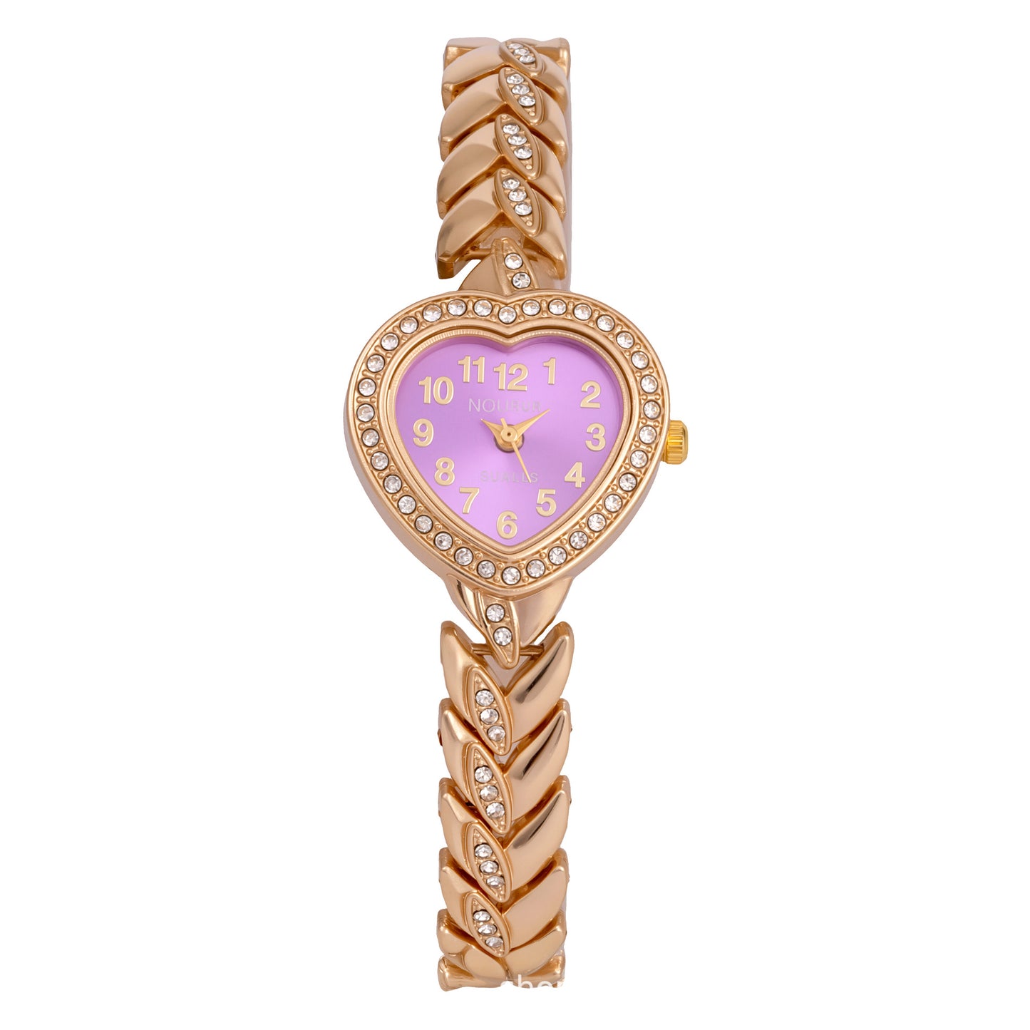 Women's Quartz Watch With Stainless Steel Strap And Buckle, Featuring Tempered Glass Mirror And Pointer Display