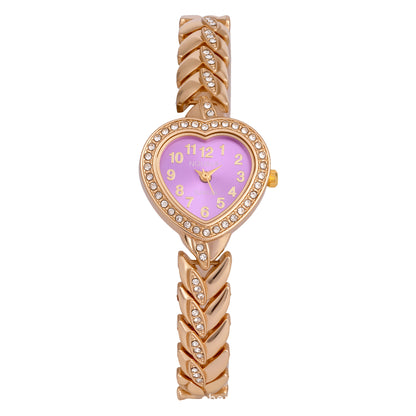Women's Quartz Watch With Stainless Steel Strap And Buckle, Featuring Tempered Glass Mirror And Pointer Display
