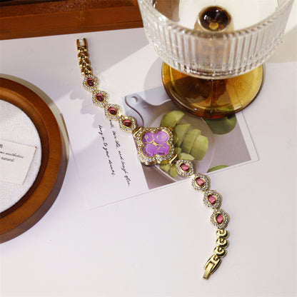 Women’s Quartz Watch With Stainless Steel Strap And Jewelry Buckle, Featuring Ordinary Glass Mirror And Pointer Display