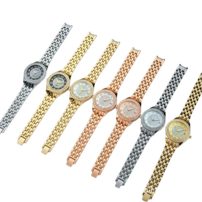 Women's Quartz Watch With Stainless Steel Strap And Horseshoe Buckle, Featuring Tempered Glass Mirror And Pointer Display