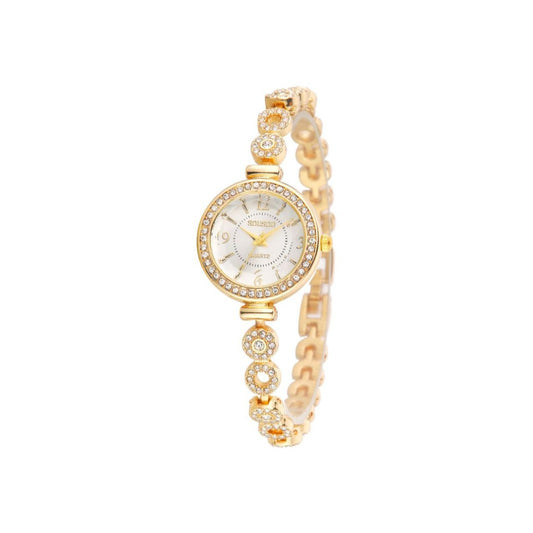 Women's Quartz Watch With Stainless Steel Strap And Buckle, Featuring Tempered Glass Mirror And Pointer Display