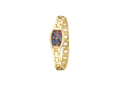 Women's Quartz Watch With Stainless Steel Strap And Buckle, Featuring Tempered Glass Mirror And Pointer Display