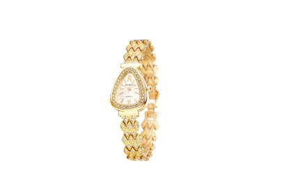Women's Quartz Watch With Stainless Steel Strap And Buckle, Featuring Tempered Glass Mirror And Pointer Display