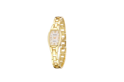 Women's Quartz Watch With Stainless Steel Strap And Buckle, Featuring Tempered Glass Mirror And Pointer Display