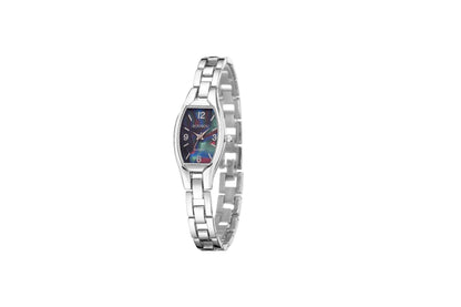 Women's Quartz Watch With Stainless Steel Strap And Buckle, Featuring Tempered Glass Mirror And Pointer Display