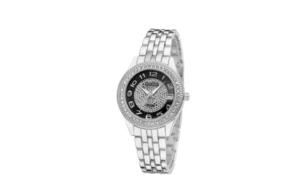 Women's Quartz Watch With Stainless Steel Strap And Horseshoe Buckle, Featuring Tempered Glass Mirror And Pointer Display