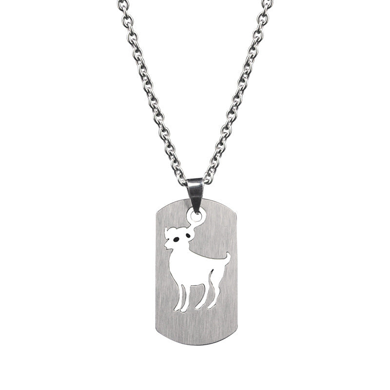 Aries Necklace For Unisex Featuring Hip-Hop Style Made Of Durable Titanium Steel With Snake Chain