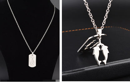 Aries Necklace For Unisex Featuring Hip-Hop Style Made Of Durable Titanium Steel With Snake Chain