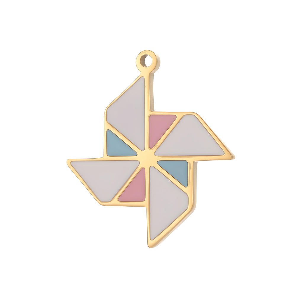 Lips Pendant In 304 Stainless Steel With 14K Real Gold Plated PVD Coating 0.03µm Thickness Featuring Enamel Process, 1 Piece