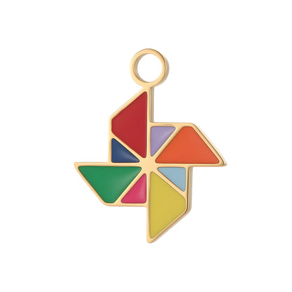 Lips Pendant In 304 Stainless Steel With 14K Real Gold Plated PVD Coating 0.03µm Thickness Featuring Enamel Process, 1 Piece