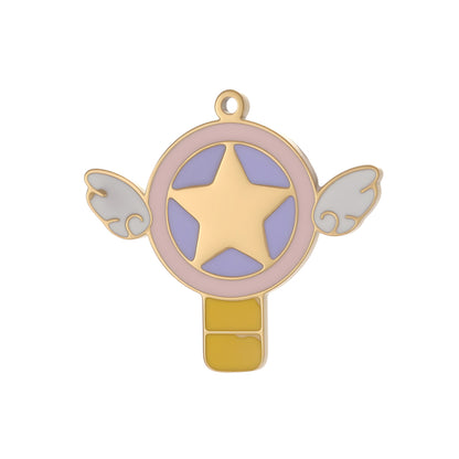 Lips Pendant In 304 Stainless Steel With 14K Real Gold Plated PVD Coating 0.03µm Thickness Featuring Enamel Process, 1 Piece