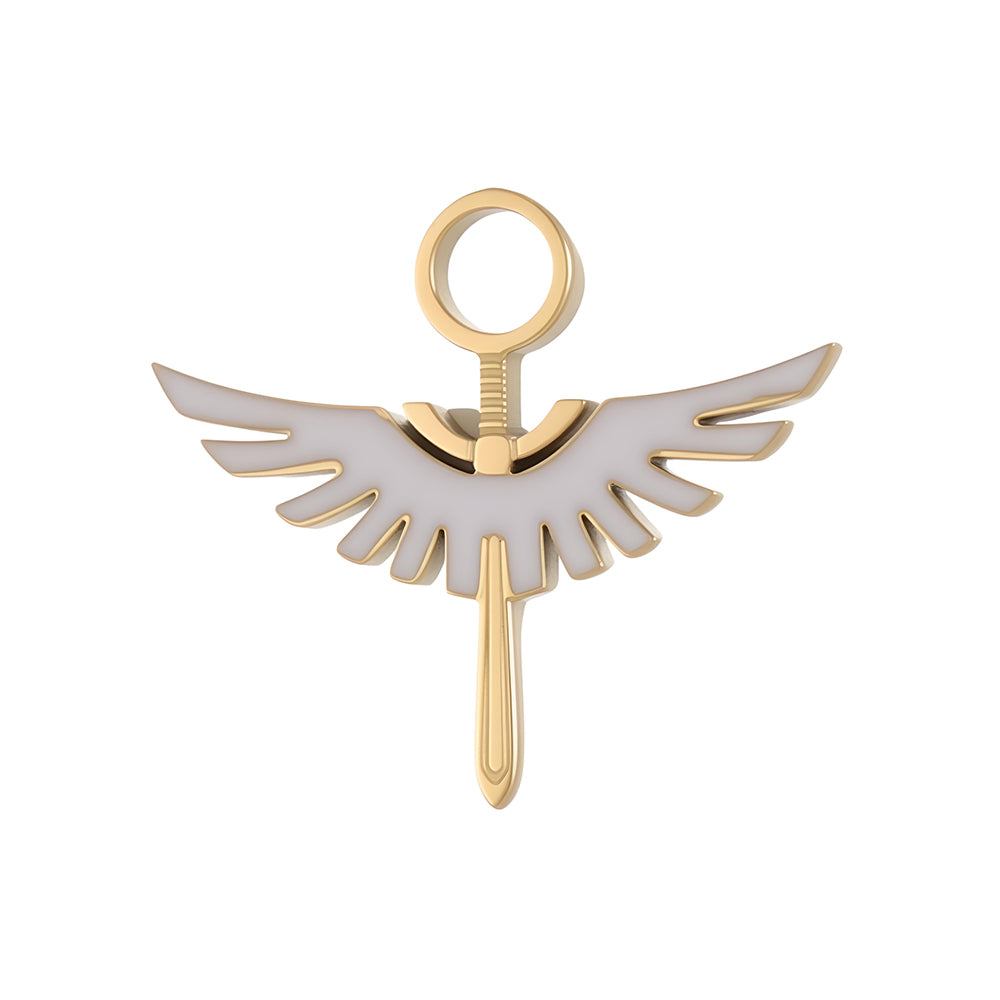 Lips Pendant In 304 Stainless Steel With 14K Real Gold Plated PVD Coating 0.03µm Thickness Featuring Enamel Process, 1 Piece