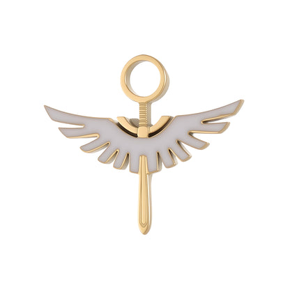 Lips Pendant In 304 Stainless Steel With 14K Real Gold Plated PVD Coating 0.03µm Thickness Featuring Enamel Process, 1 Piece