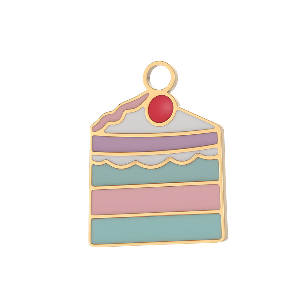 Lips Pendant In 304 Stainless Steel With 14K Real Gold Plated PVD Coating 0.03µm Thickness Featuring Enamel Process, 1 Piece