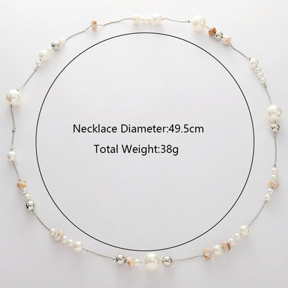For Women Casual IG Style Beaded Chain Necklace Featuring Imitation Pearl Beading