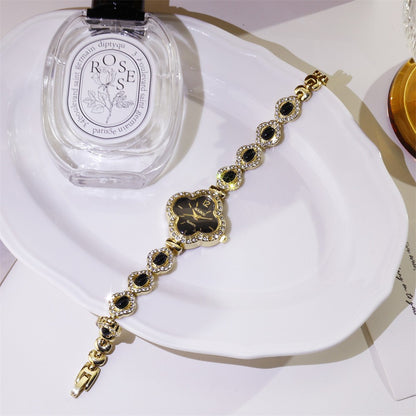 Women’s Quartz Watch With Stainless Steel Strap And Jewelry Buckle, Featuring Ordinary Glass Mirror And Pointer Display