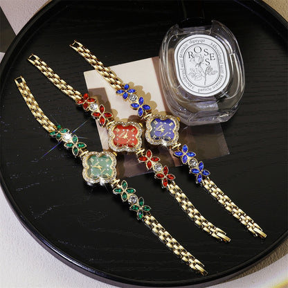 Women's Quartz Watch With Stainless Steel Strap And Jewelry Buckle, Featuring Ordinary Glass Mirror And Pointer Display