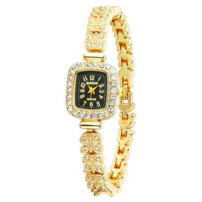 Women’s Quartz Watch With Stainless Steel Strap And Buckle, Featuring Tempered Glass Mirror And Pointer+Number Display
