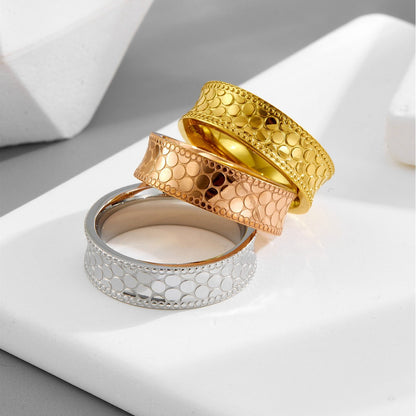 Honeycomb Ring For Unisex Featuring Waterproof Non Tarnish Titanium Steel With 18K Real Gold Electroplated Plating