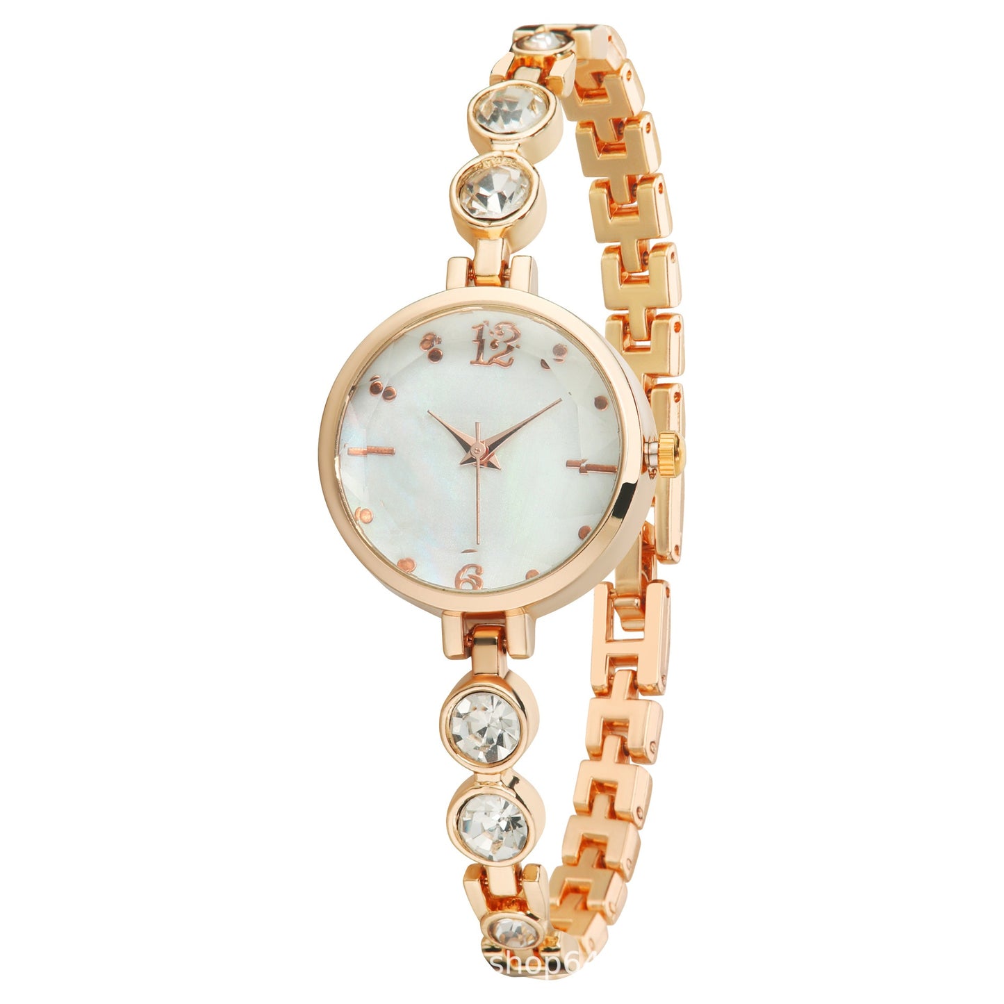 Women's Quartz Watch With Stainless Steel Strap And Buckle, Featuring Tempered Glass Mirror And Pointer Display