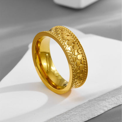 Honeycomb Ring For Unisex Featuring Waterproof Non Tarnish Titanium Steel With 18K Real Gold Electroplated Plating