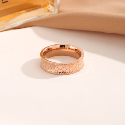 Honeycomb Ring For Unisex Featuring Waterproof Non Tarnish Titanium Steel With 18K Real Gold Electroplated Plating