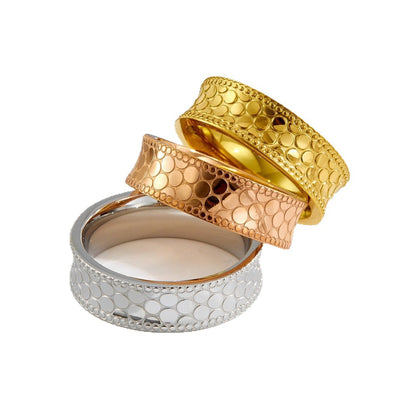 Honeycomb Ring For Unisex Featuring Waterproof Non Tarnish Titanium Steel With 18K Real Gold Electroplated Plating